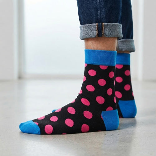 Happy Socks Big Dot Black Pink, Socken Größe 41-46 – Bild 1
