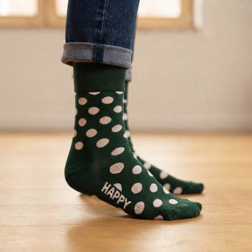 Happy Socks Big Dot Dark Green White, Socken Größe 36-40 – Bild 1