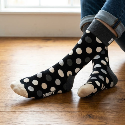 Happy Socks Big Dot White Grey, Socken Größe 41-46 – Bild 1