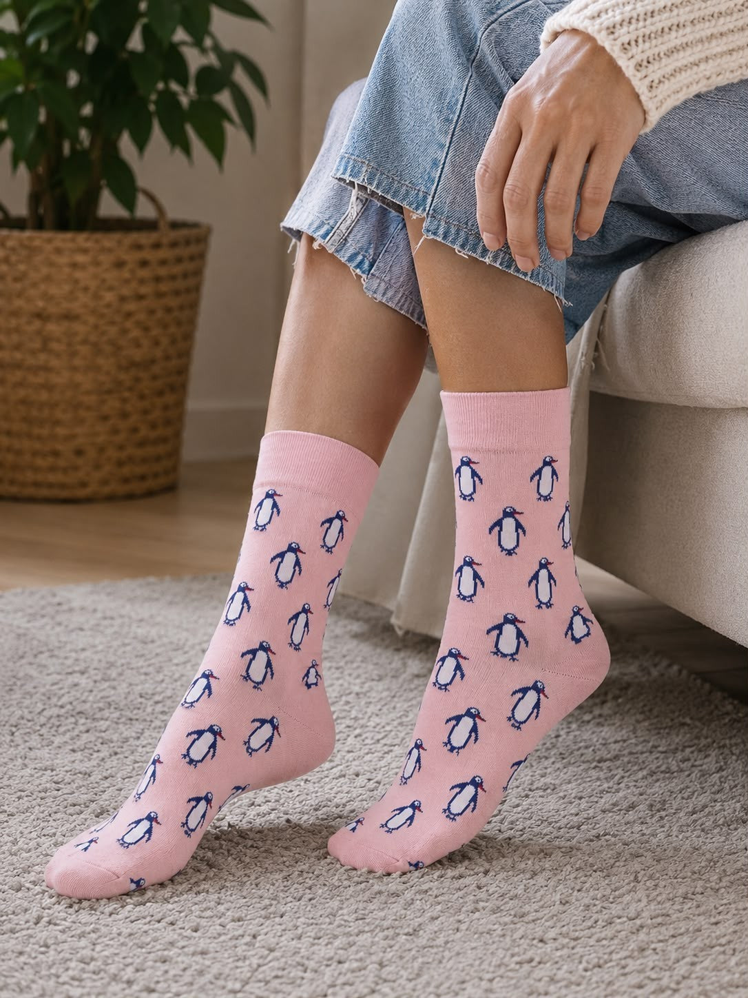 Happy Socks Penguins Pink, Socken Größe 36-40 – Bild 1